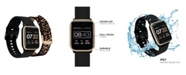 Kendall + Kylie Women's Black and Leopard Print Straps Smart Watch Set 36mm